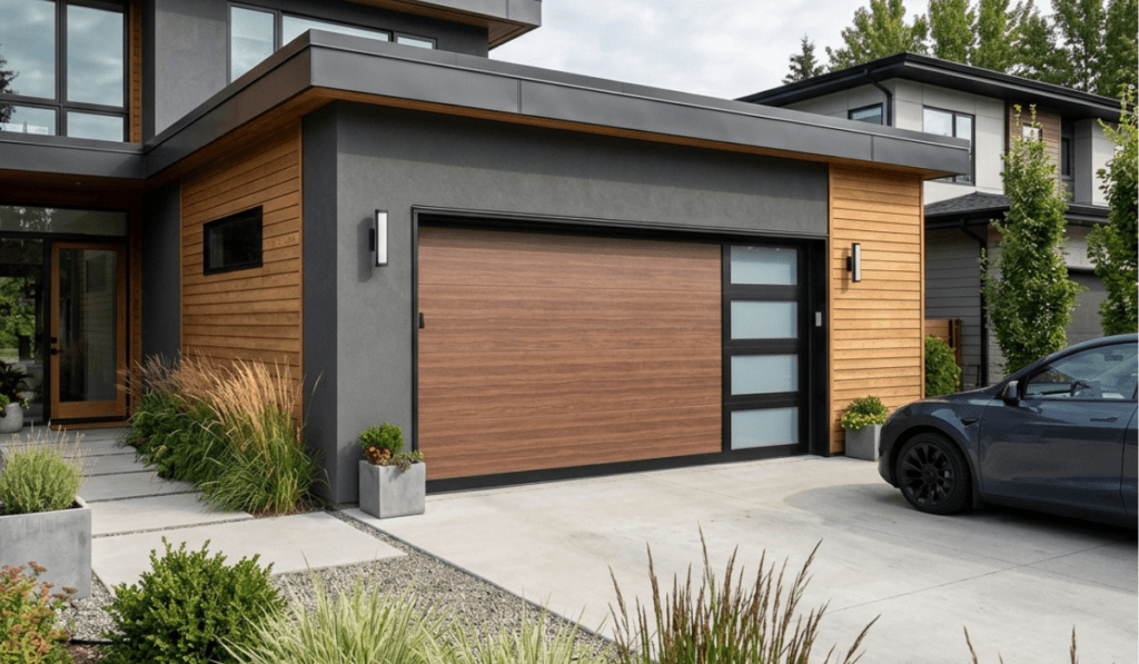 Sleek garage door styles