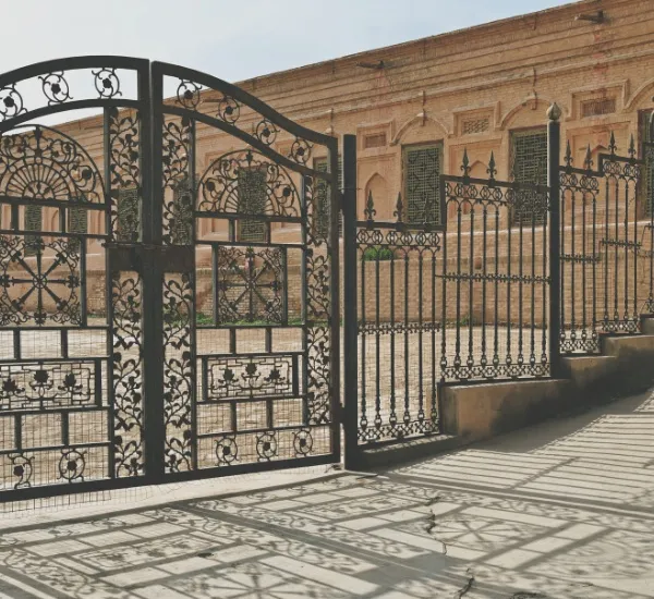 Rusted wrought iron gate