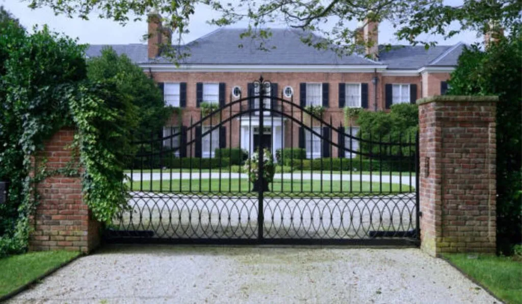 Sliding gate being tested after annual servicing